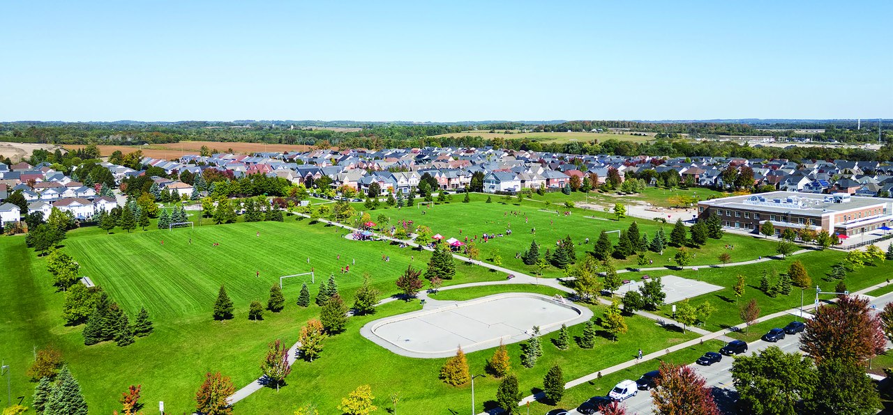 Aerial of the established Brooklin community