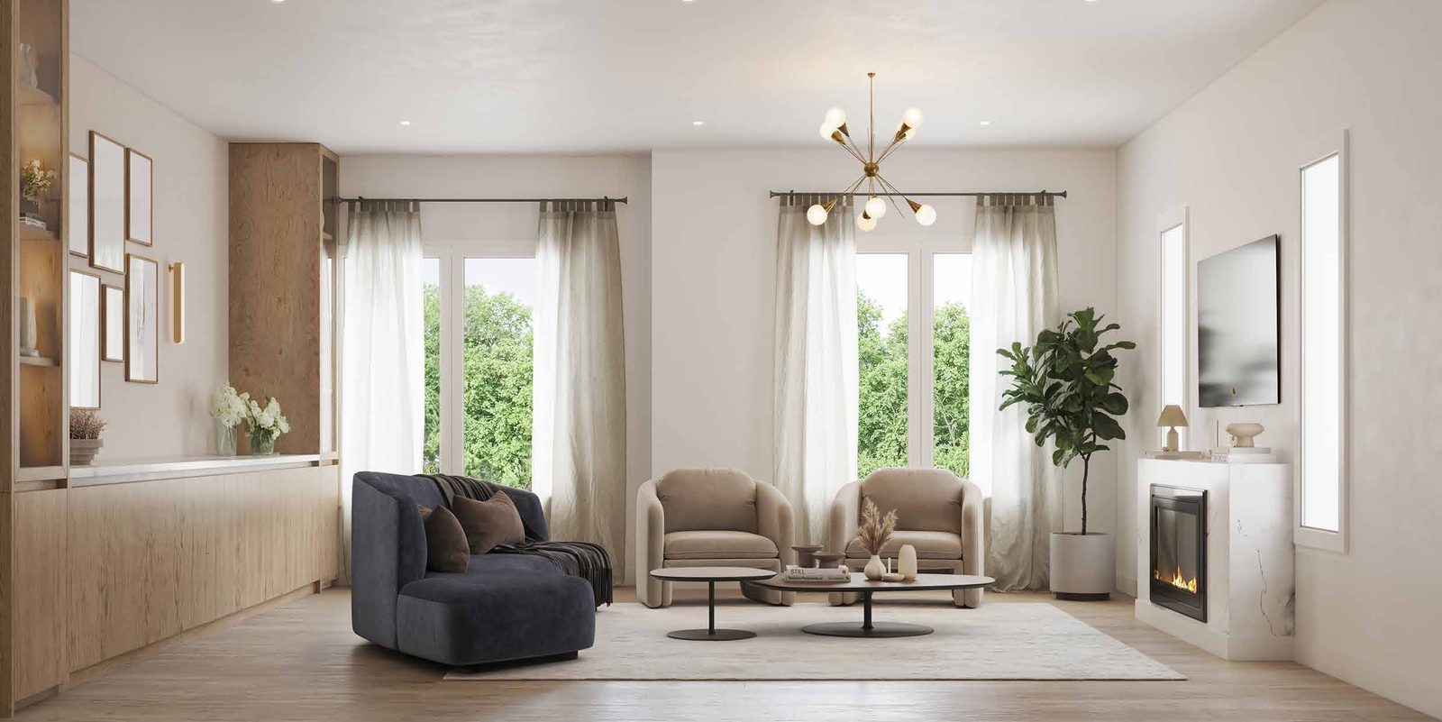 Open-concept living room