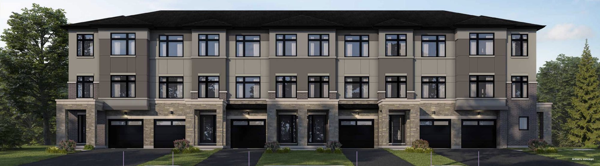Maya Urban Towns walk-up townhome streetscape
